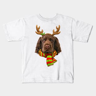 Merry Xmas Sussex Spaniel Dog Christmas Dog Lover Kids T-Shirt